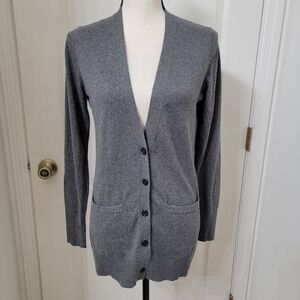 Banana Republic Size S Gray Button Front Cardigan with Pockets. Gently Used Cond